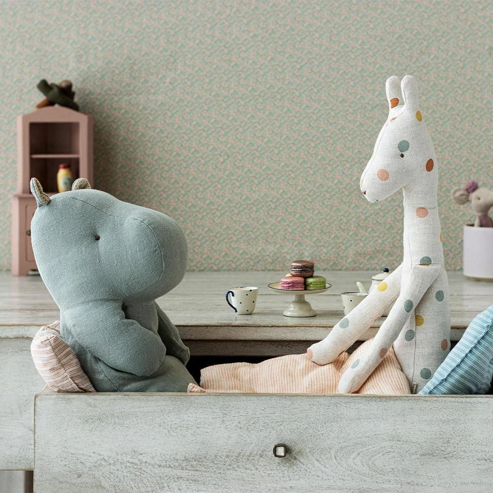 Maileg Safari Friends | Medium Hippo Chinos Green 2 Maileg Safari Friends | Medium Hippo Chinos Green - Image 2