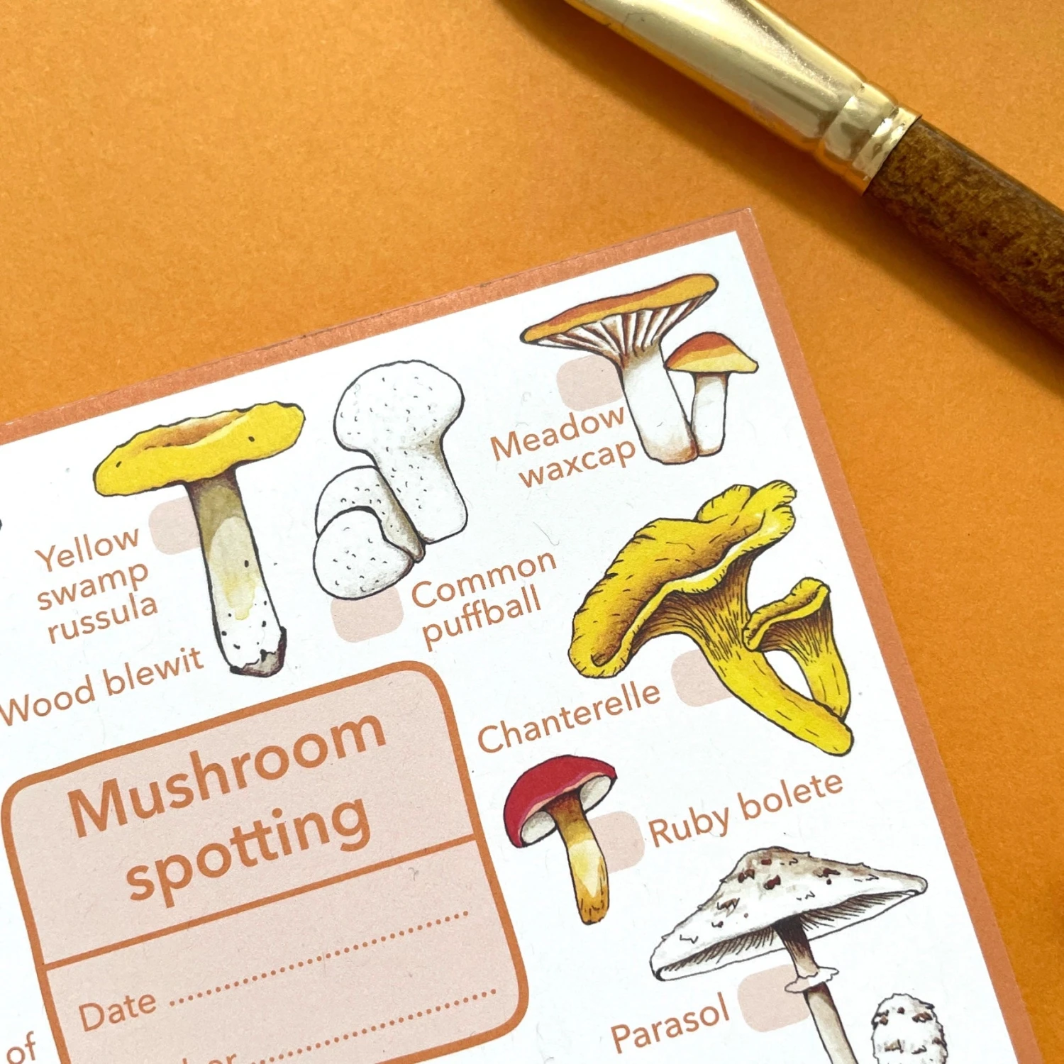 Mushrooms Wildlife Spotting Notepad 4 Mushrooms Wildlife Spotting Notepad - Image 4