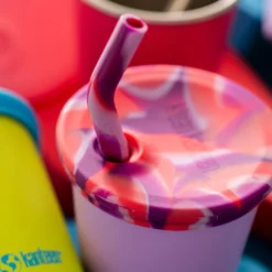 Klean Kanteen Kid Cup Straw Lids | Pink -Toy Series Store SideAngles 13